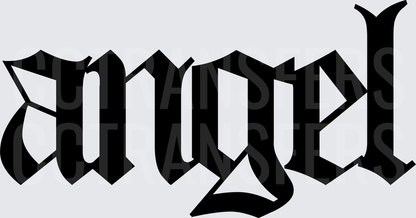 Angel Bold Gothic Blackletter Word Art (DTF)