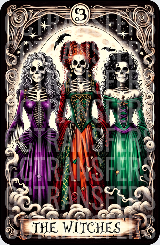 Three Skeleton Witches Tarot Card The Witches (DTF)