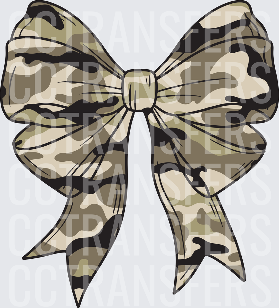 Camo Print Cheer Hair Bow (DTF)