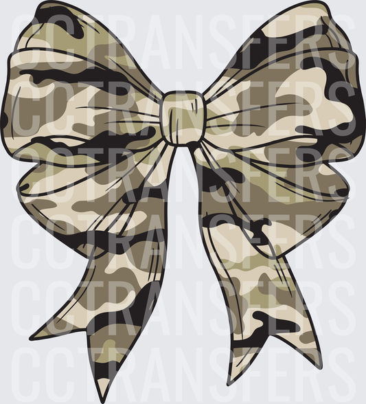 Camo Print Cheer Hair Bow (DTF)