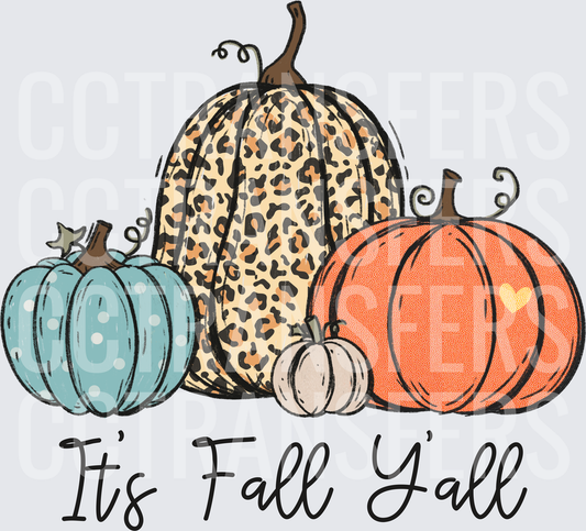 It's Fall Y'all Leopard Print Pumpkin Trio (DTF)