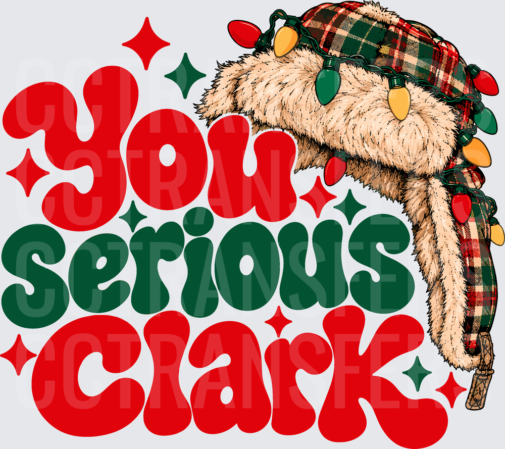 You Serious Clark Plaid Hat Christmas Lights Gnome (DTF)