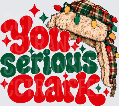 You Serious Clark Plaid Hat Christmas Lights Gnome (DTF)