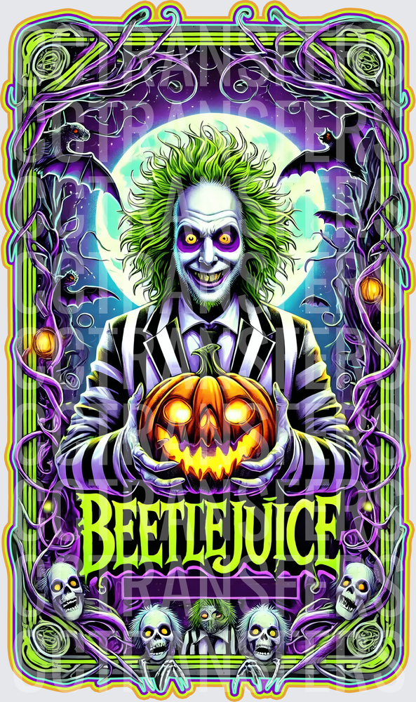 Beetlejuice Undead Trickster Holding Jack-O-Lantern (DTF)