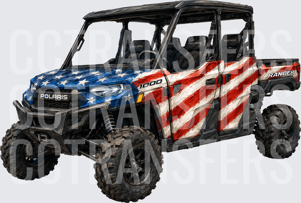 Patriotic American Flag UTV Side-by-Side Off-Road Vehicle (DTF)