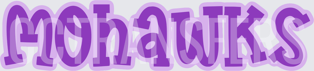 Purple Bold Bubble Letter Mohawks Wordmark (DTF)