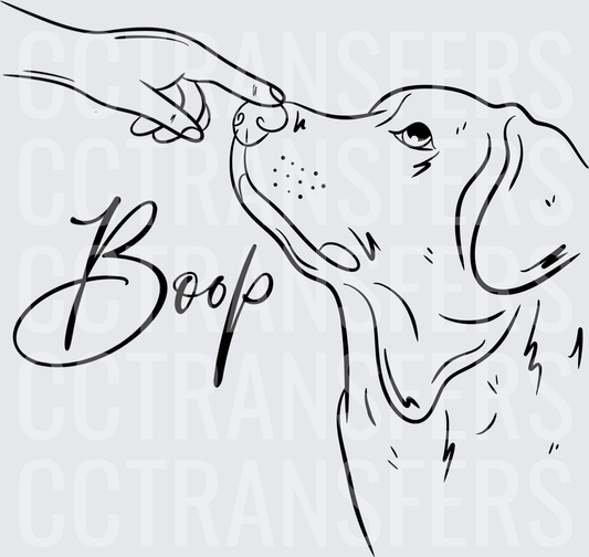 Boop Dog Nose Finger Touch Line Art (DTF)