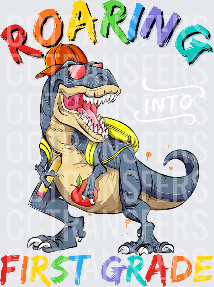 Roaring First Grade T-Rex Dinosaur Back To School (DTF)