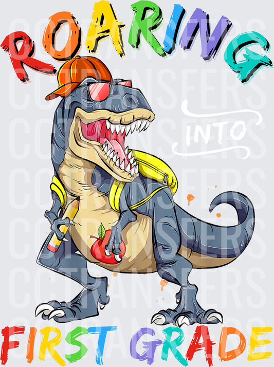 Roaring First Grade T-Rex Dinosaur Back To School (DTF)