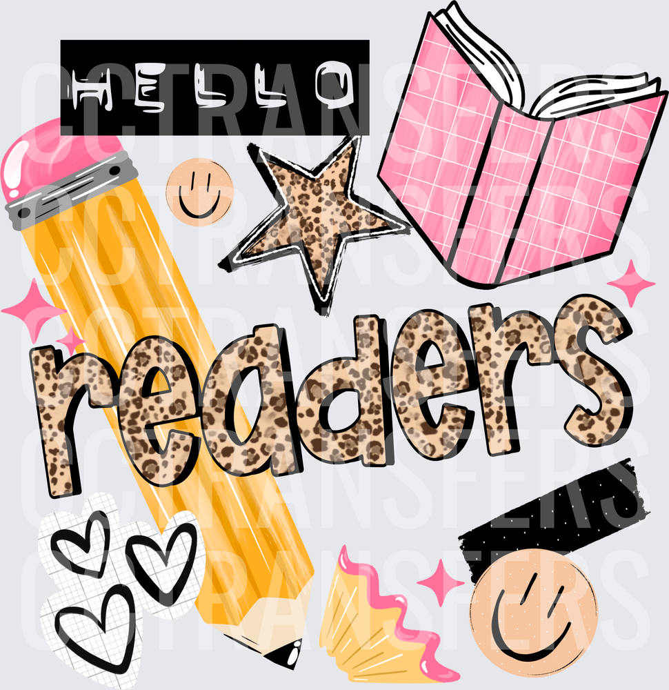 Hello Readers Leopard Print Book Pencil Teacher (DTF)