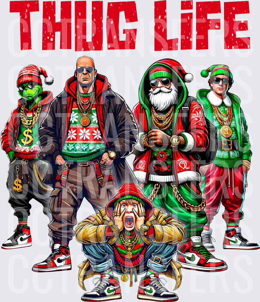 Thug Life Christmas Crew Hip Hop Holiday Squad (DTF)