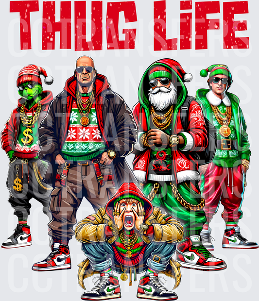 Thug Life Christmas Crew Hip Hop Holiday Squad (DTF)