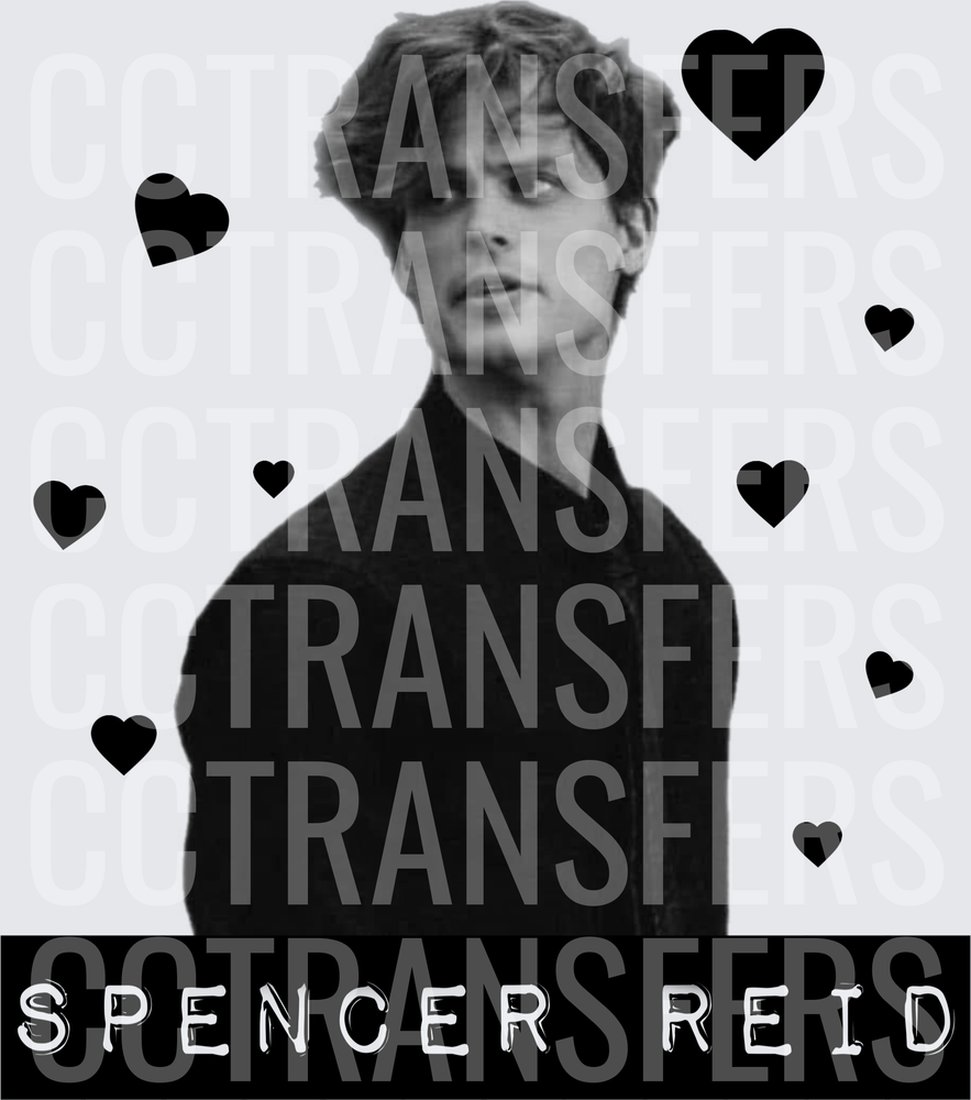 Spencer Reid Black Hearts Fan Art (DTF)