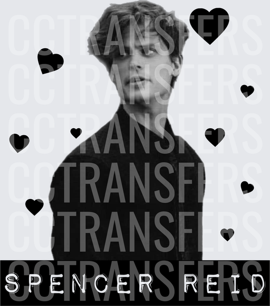 Spencer Reid Black Hearts Fan Art (DTF)
