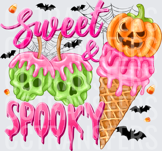 Sweet & Spooky Halloween Skull Candy Apples Ice Cream Cone (DTF)