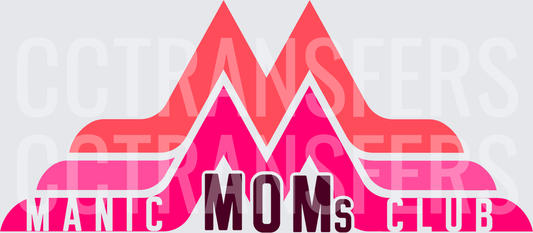 Manic MOMs Club Bold Pink Letter M Layered Logo (DTF)
