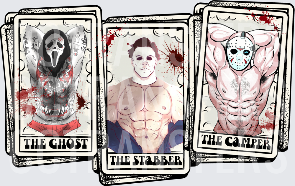 Horror Tarot Cards The Ghost The Stabber The Camper (DTF)