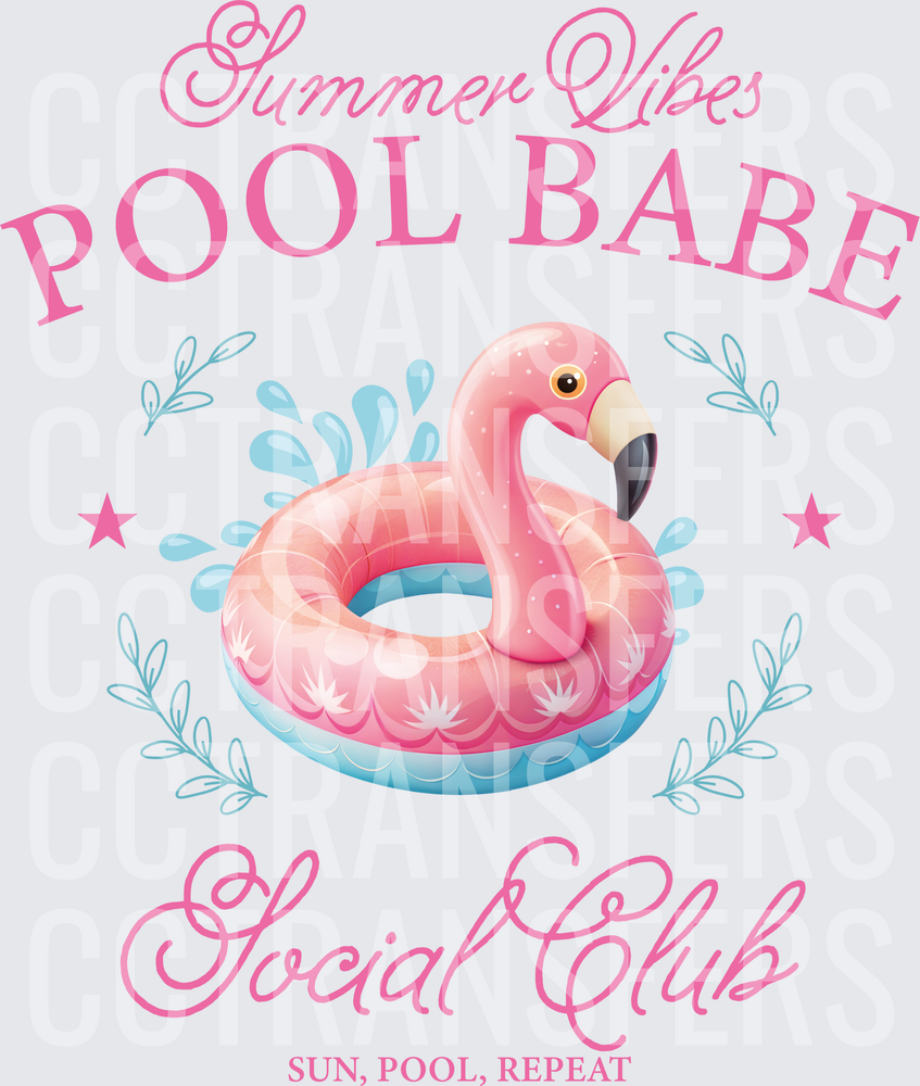 Summer Vibes Pool Babe Social Club Flamingo Float (DTF)