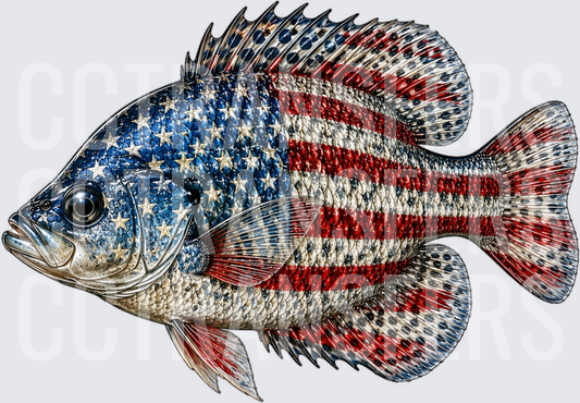 Patriotic American Flag Bluegill Sunfish (DTF)
