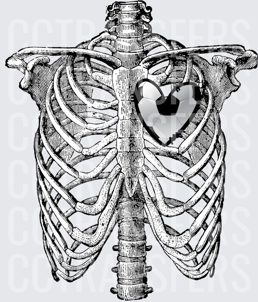 Skeleton Rib Cage Soccer Ball Heart (DTF)