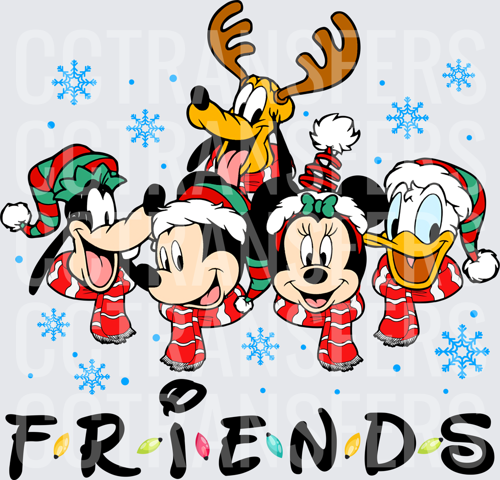 Christmas Cartoon Friends FRIENDS Holiday Squad DTF