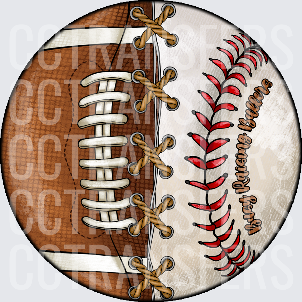 Busy Raising Ballers Split Football Baseball Round (DTF)