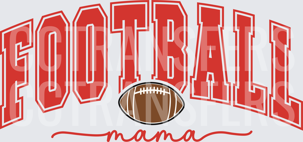 Football Mama Arched Varsity Lettering with Ball (DTF)