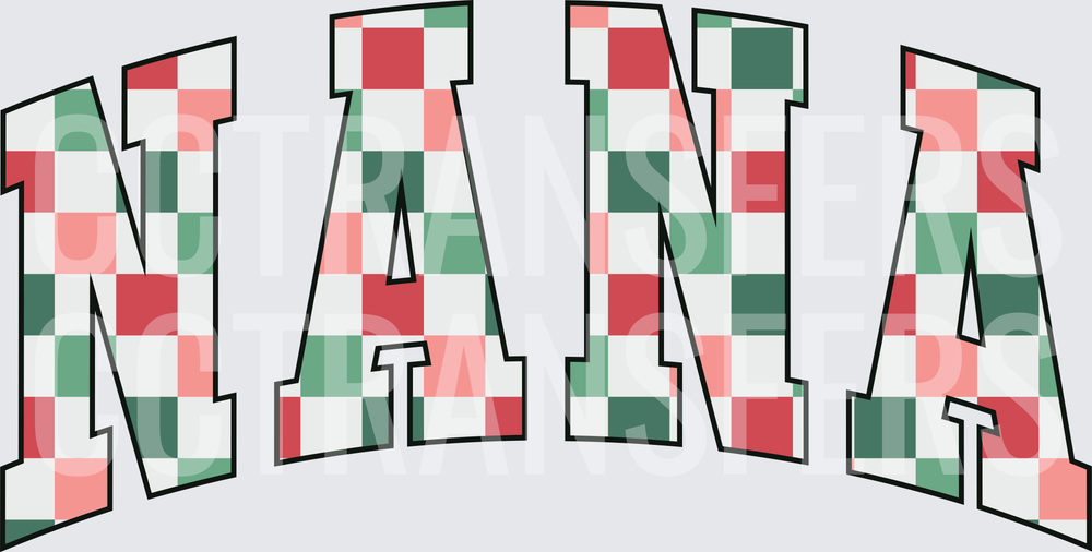 Red & Green Checkered Nana Transfer
