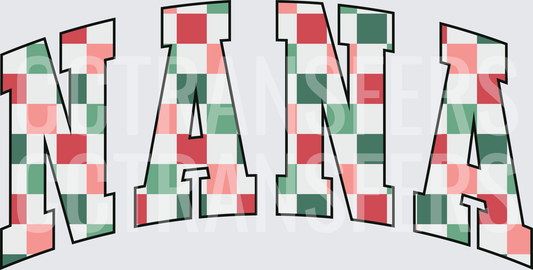 Red & Green Checkered Nana Transfer