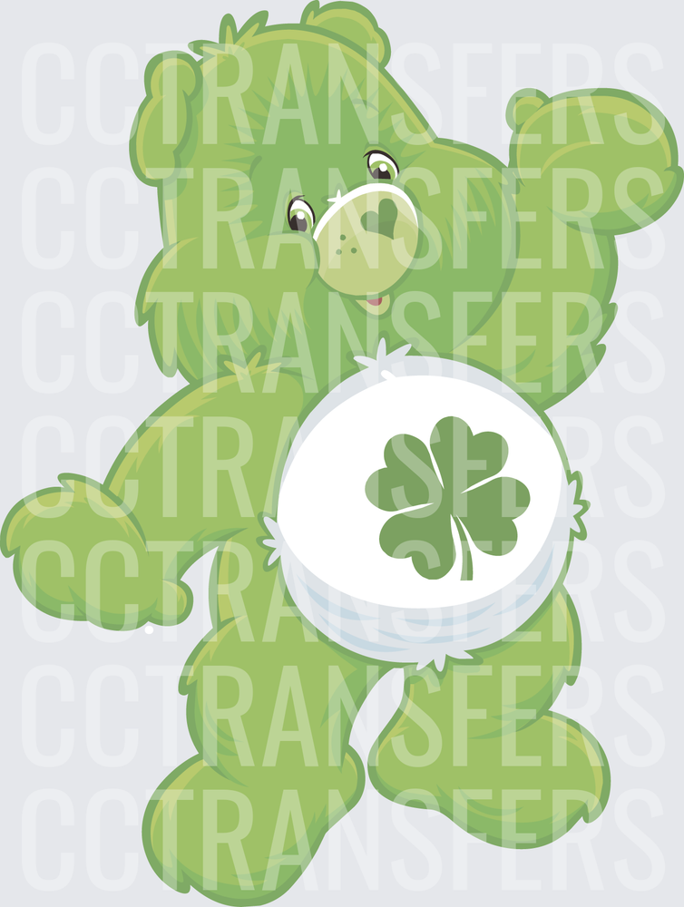Green Lucky Clover Bear Dancing Pose (DTF)