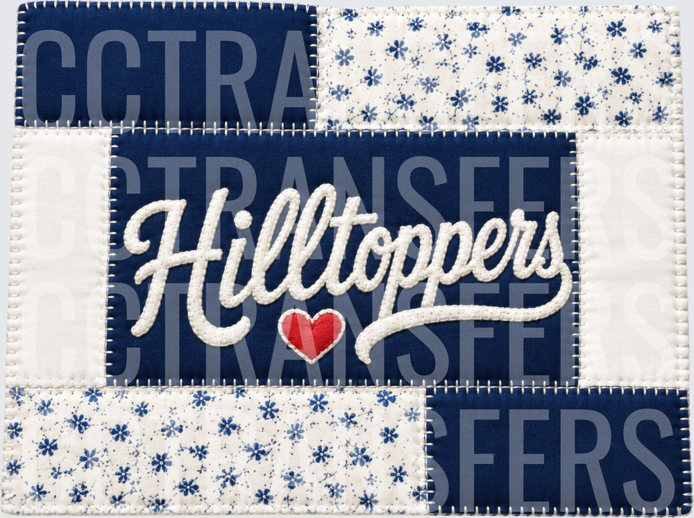Hilltoppers Patchwork Quilt Script Heart Design (DTF)