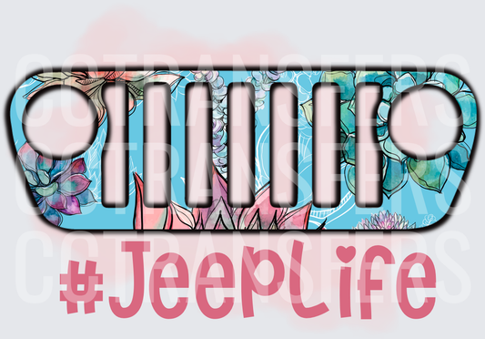 Floral Watercolor Off-Road Grille #JeepLife (DTF)