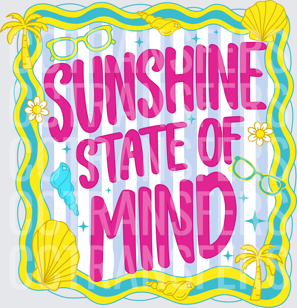 Sunshine State of Mind Beach Summer Wavy Border (DTF)