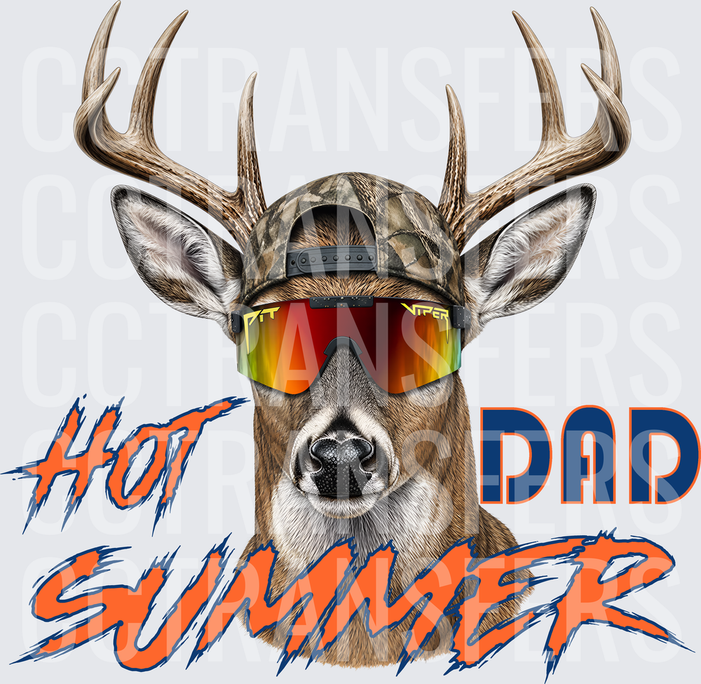Hot Dad Summer Buck Deer Camo Hat Mirrored Sunglasses (DTF)