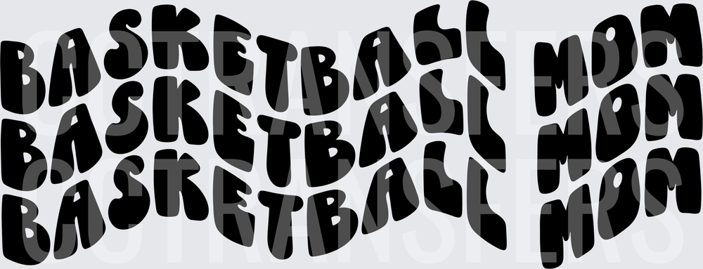 Basketball Mom Wavy Retro Bold Text (DTF)