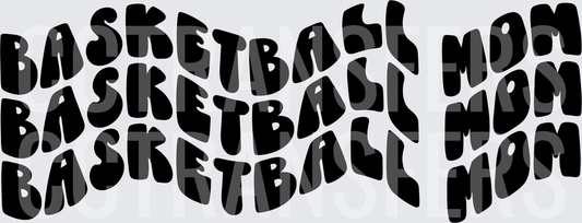 Basketball Mom Wavy Retro Bold Text (DTF)