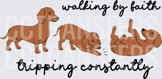 Walking By Faith Tripping Constantly Dachshund (DTF)