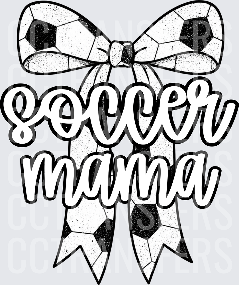 Soccer Mama Coquette Bow Black and White (DTF)