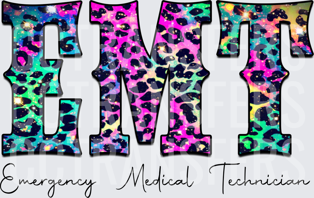 EMT Emergency Medical Technician Galaxy Leopard Print (DTF)