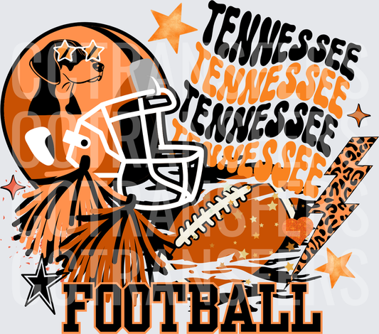 Tennessee Football Dog Helmet Pom Pom Fan Design (DTF)