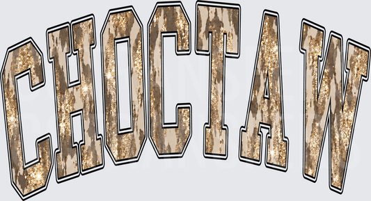 Choctaw Arched Varsity Cowhide Glitter Letters (DTF)