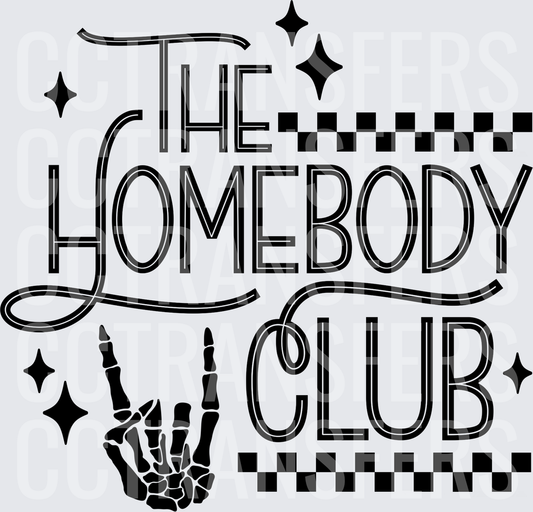 The Homebody Club Skeleton Hand Rock Sign (DTF)
