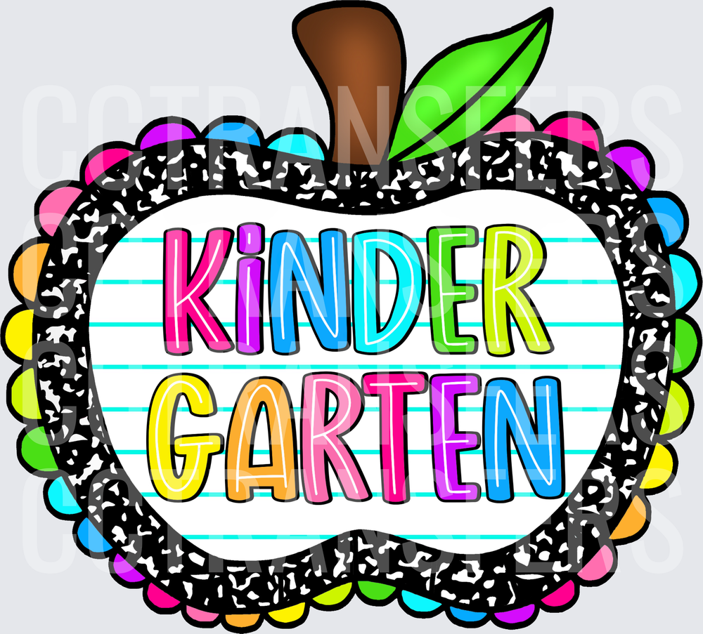 Kindergarten Colorful Apple Composition Notebook (DTF)