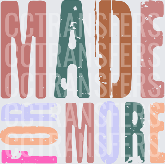 Made For More Distressed Retro Multicolor Typography (DTF)