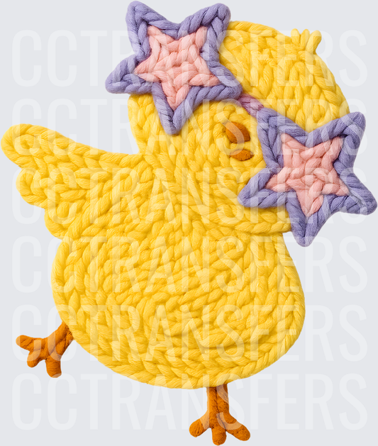 Yarn Art Baby Chick with Star Sunglasses (DTF)