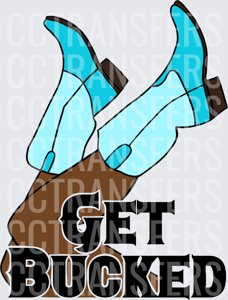 Get Bucked Turquoise Cowboy Boots Flying (DTF)