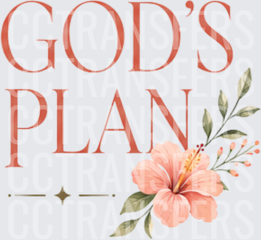 God's Plan Floral Hibiscus Faith Design (DTF)