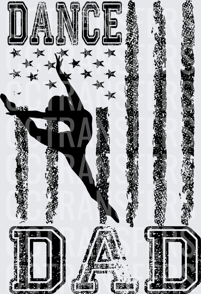 Dance Dad Patriotic Flag Dancer Silhouette (DTF)