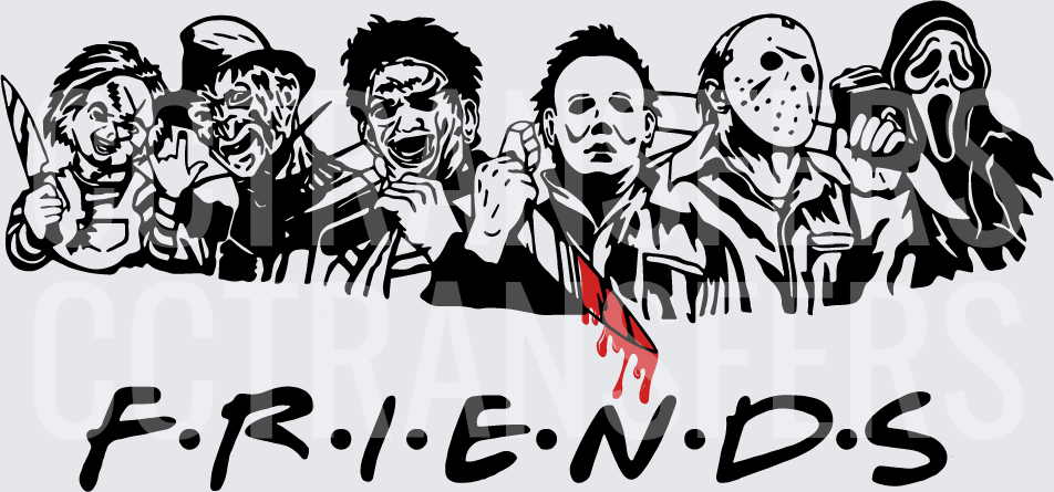 Horror Icons Friends Parody Group Halloween (DTF)