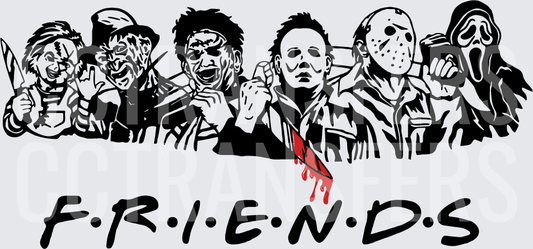 Horror Icons Friends Parody Group Halloween (DTF)